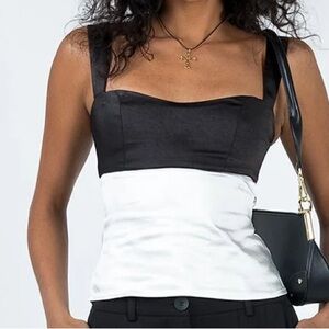 Princess Polly NTW Chantell Top Black / Cream